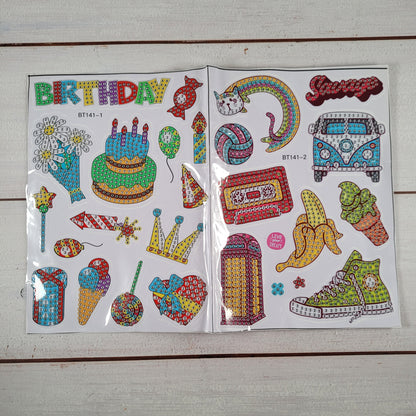 Diamond Painting Sticker - Sweets, Party & Kult Mix - 37 Sticker