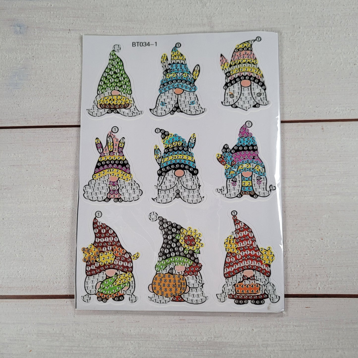 Diamond Painting Sticker -  Gnome - 17 Stück
