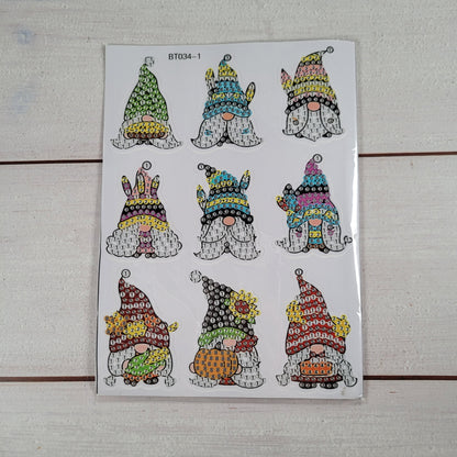 Diamond Painting Sticker -  Gnome - 17 Stück