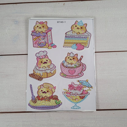 Diamond Painting Sticker - Cats & Sweets - 12 Sticker