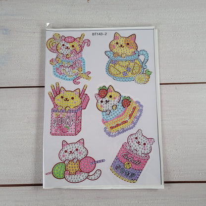 Diamond Painting Sticker - Cats & Sweets - 12 Sticker