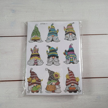 Diamond Painting Sticker -  Gnome - 17 Stück