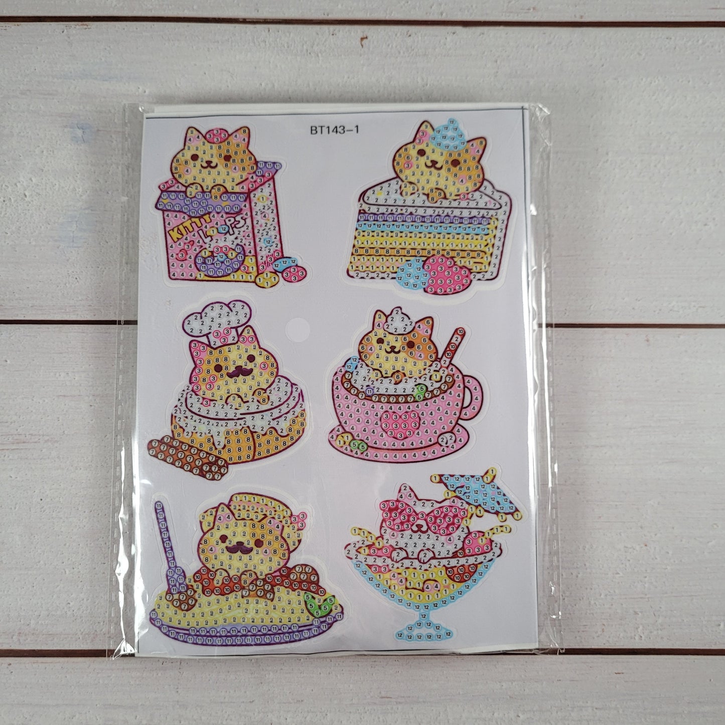 Diamond Painting Sticker - Cats & Sweets - 12 Sticker