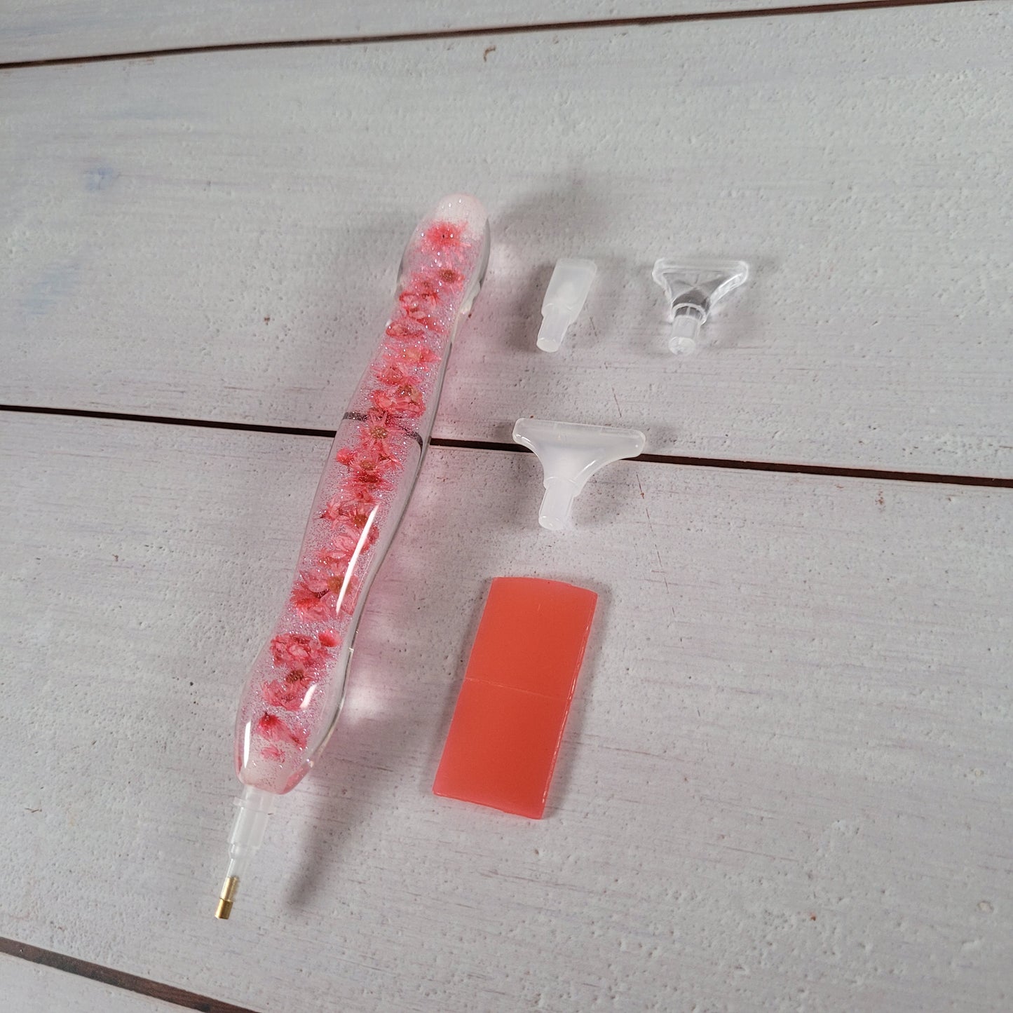Diamand Painting Stift - Rosa Glitzer Blumen