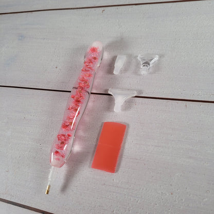 Diamand Painting Stift - Rosa Glitzer Blumen