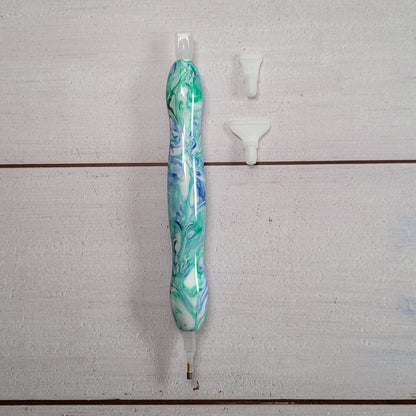 Diamand Painting Stift - Wirbel in blau/gün/weiß