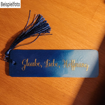 Lesezeichen - Blau, Glitzer, Hellblau