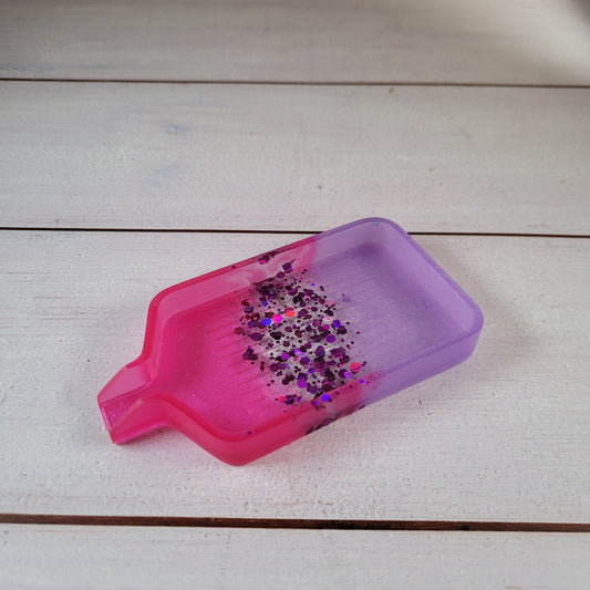 Epoxidharz Schiffchen - Pink/Glitzer/Lila - Größe M