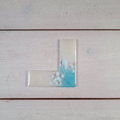 Ecklineal aus Epoxidharz - Schneeflocke