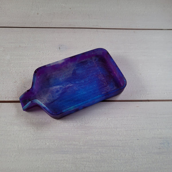 Epoxidharz Schiffchen - Blau/Lila/Weiß - Größe M