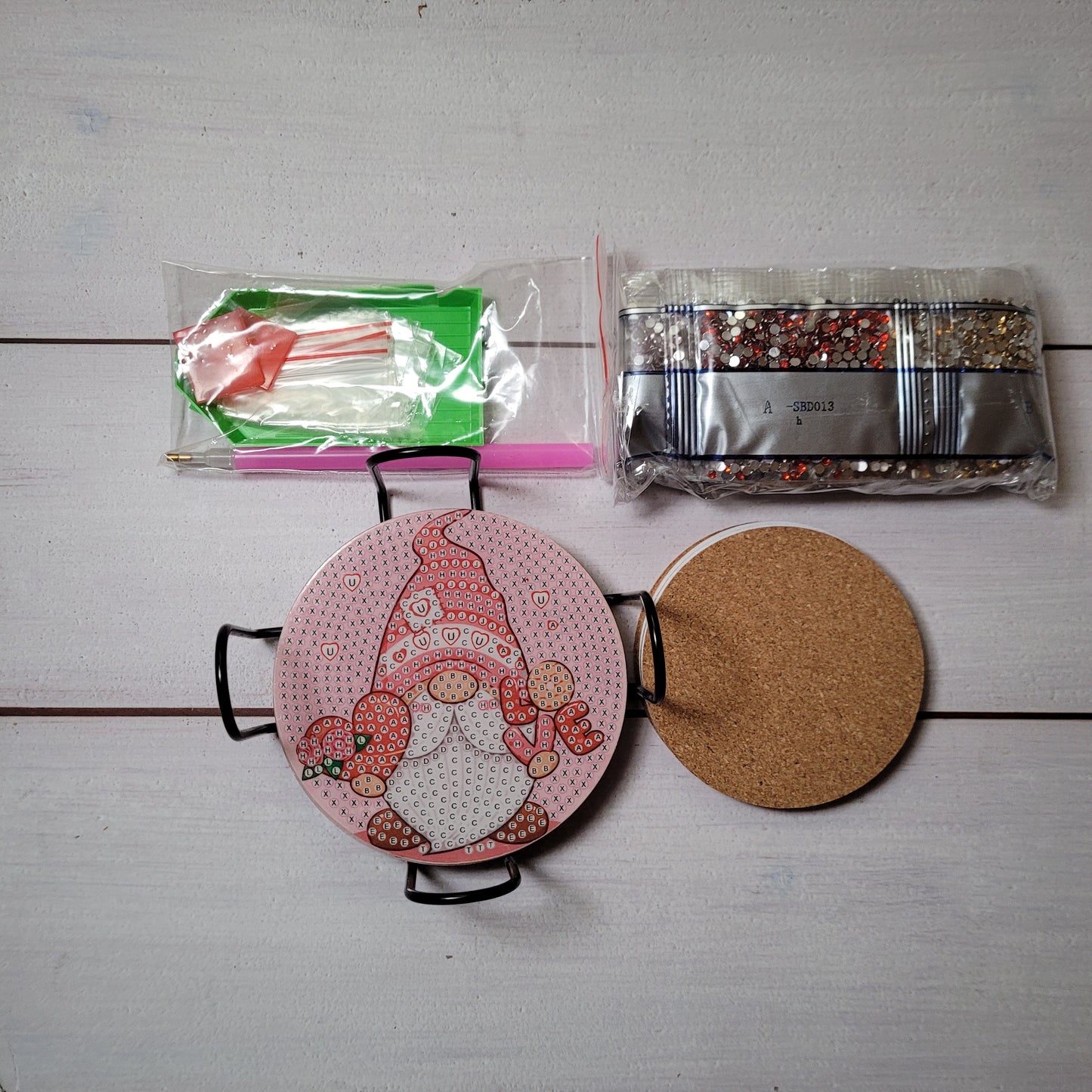 Diamond Painting Untersetzer - Love Gnomes - 8 Stück