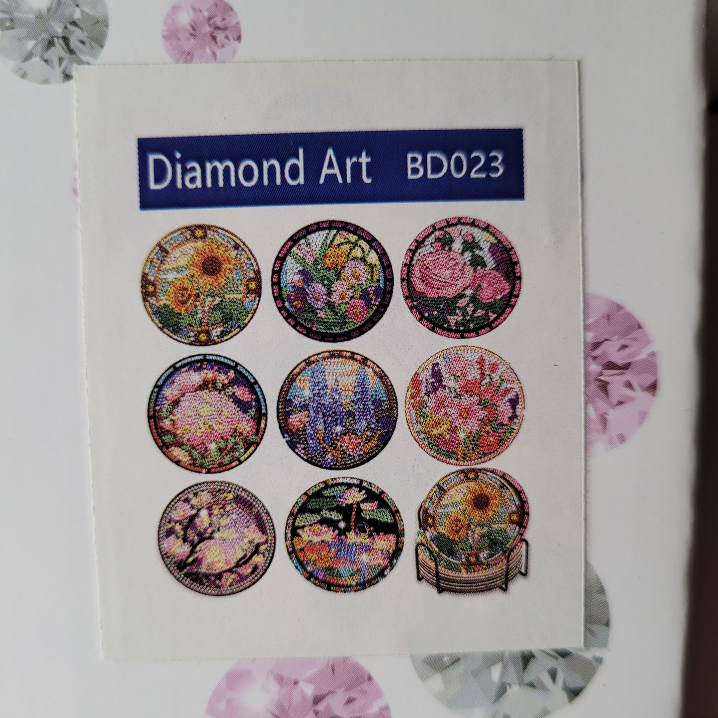 Diamond Painting Untersetzer - Flowers - 8 Stück