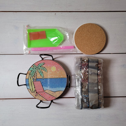 Diamond Painting Untersetzer - Holiday - 8 Stück