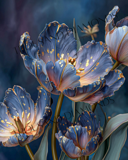 Diamond Painting Bild - Saphirblüte von Funkelreich - ab 56x70 cm - 70 Farben