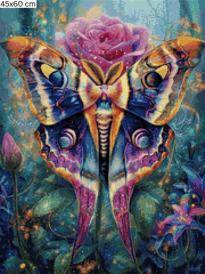 Diamond Painting Bild - Blooming Moth von Sandrietta - ab 45x60cm - 72 Farben