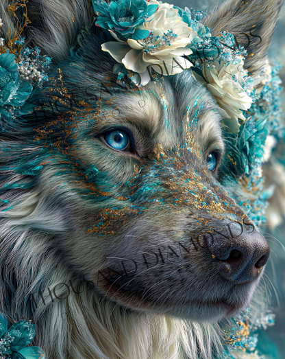 Diamond Painting Bild - Wolfsblüte von Funkelreich - ab 60x75 cm - 92 Farben