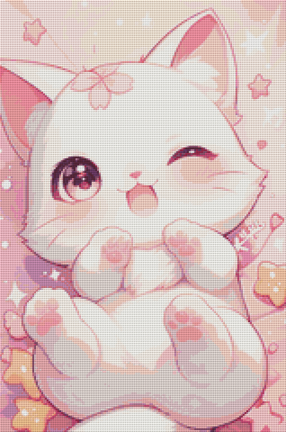 Diamond Painting Bild - Cutie Cat von Sakura Cherry AI - 40x60 cm - 39 Farben