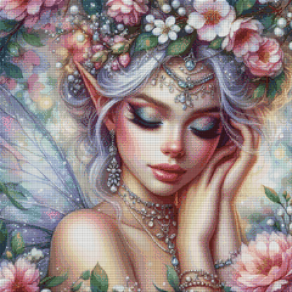 Diamond Painting Bild - Dahlia von AileensCreativeArtDesign - 50x50cm 99Farben/60x60 cm - 90 Farben