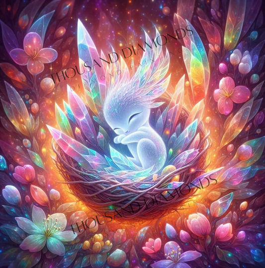 Diamond Painting Bild - Das Geheimnis der Kristallblüten von Sandrietta - ab 50x50cm - 79 Farben