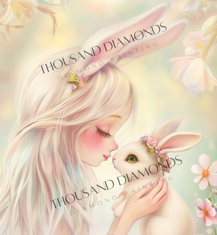 Diamond Painting Bild - Hasenfreunde von Traumpixxel - ab 50x54 cm 62 Farben
