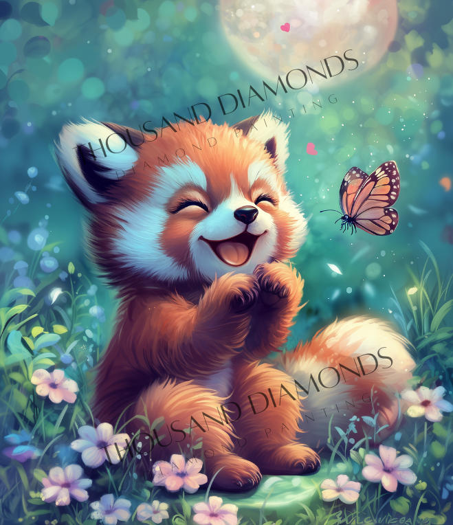 Diamond Painting Bild - Roter Panda Mia von Traumpixxel - ab 56x65 cm 91 Farben