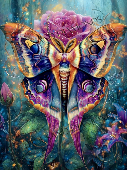 Diamond Painting Bild - Blooming Moth von Sandrietta - ab 45x60cm - 72 Farben
