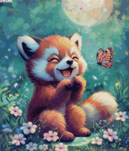 Diamond Painting Bild - Roter Panda Mia von Traumpixxel - ab 56x65 cm 91 Farben