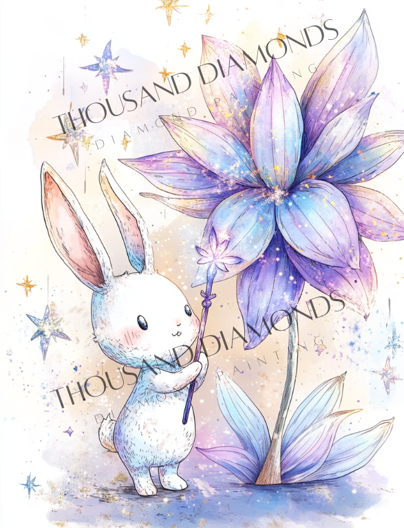 Diamond Painting Bild - Zauberhaftes Häschen von Sakura Cherry Ai - ab 40x52cm - 41 Farben