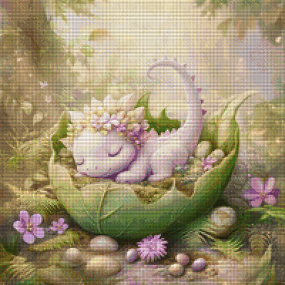 Diamond Painting Bild - Sleeping Baby von Traumpixxel - 50x50 cm - 89 Farben