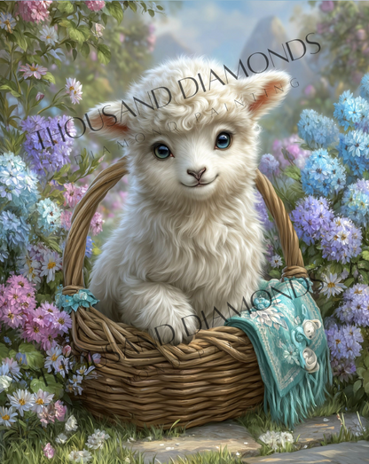 Diamond Painting Bild - Ein Körbchen voll Geborgenheit von Salzkatze - ab 48x60 cm - 106 Farben