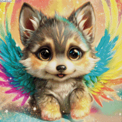 Diamond Painting Bild - Engelchen auf Pfoten von Funkelreich - ab 60x60 cm - 150 Farben