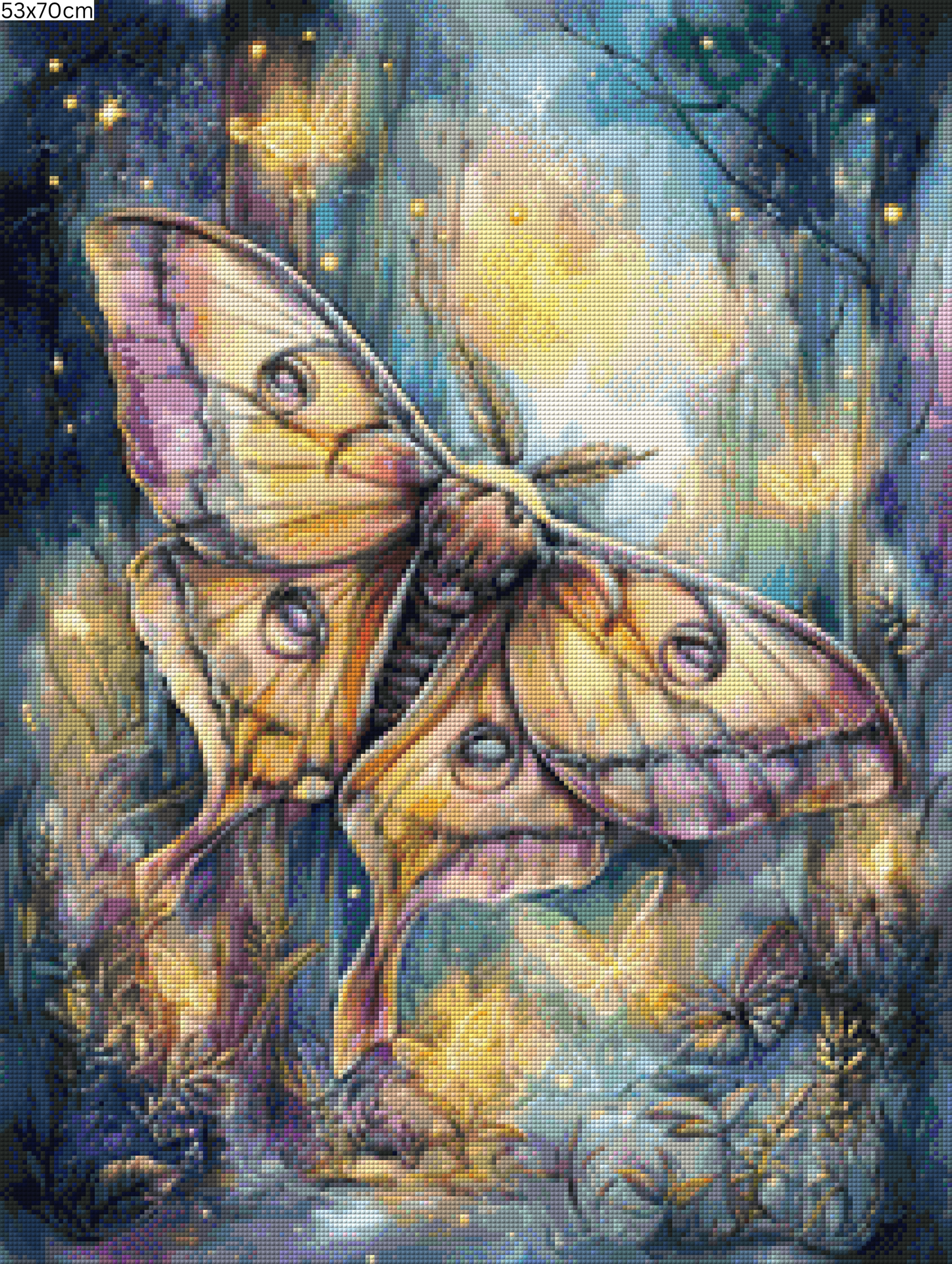 Diamond Painting Bild - Flügelspiel der Nacht von Salzkatze - ab 45x60 cm - 80 Farben