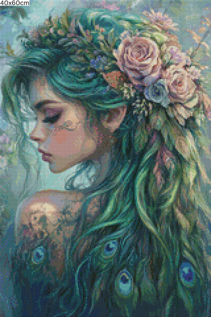 Diamond Painting Bild - Gefieder der Göttin von Salzkatze - ab 40x60 cm - 80 Farben