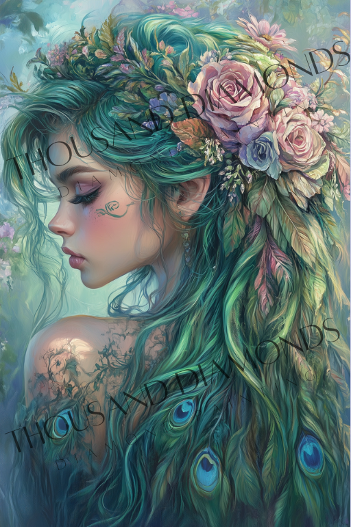 Diamond Painting Bild - Gefieder der Göttin von Salzkatze - ab 40x60 cm - 80 Farben