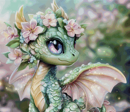 Diamond Painting Bild - Drachenmädchen von Traumpixxel - 65x56 cm - 84 Farben