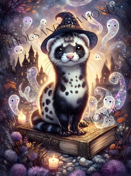 Diamond Painting Bild - Hocus Ferretus von MoozyJo.ai - ab 45x60 cm - 76 Farben