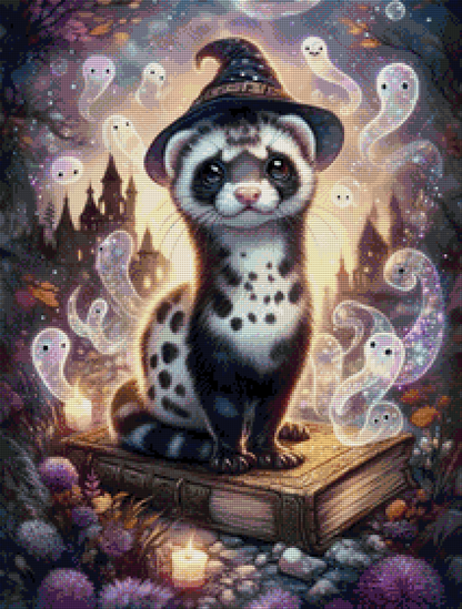 Diamond Painting Bild - Hocus Ferretus von MoozyJo.ai - ab 45x60 cm - 76 Farben