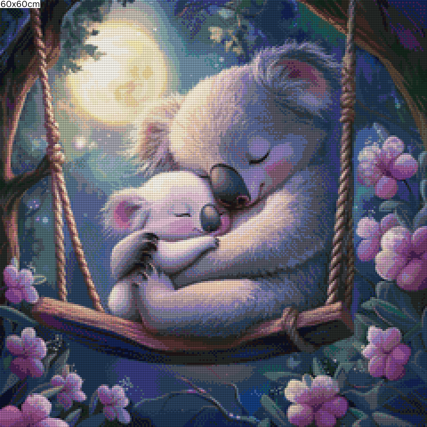 Diamond Painting Bild - Koala Cuddle von Traumpixxel - ab 60x60 cm 78 Farben