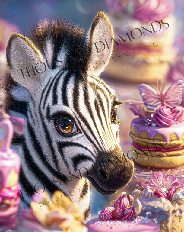 Diamond Painting Bild - Cake Zebra von Funkelreich - ab 56x70 cm - 87 Farben