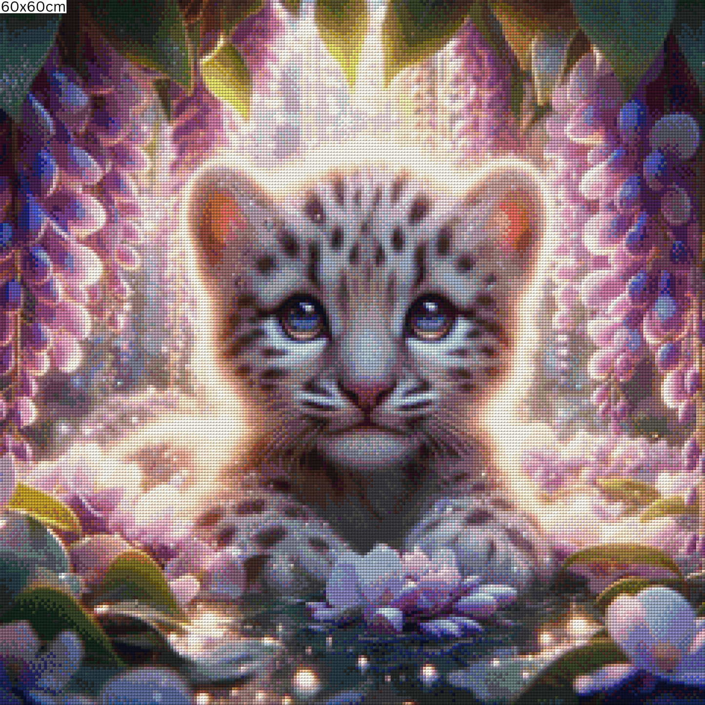 Diamond Painting Bild - Leopard unter Blauregen von TerraJane23 - ab 50x50cm - 89 Farben