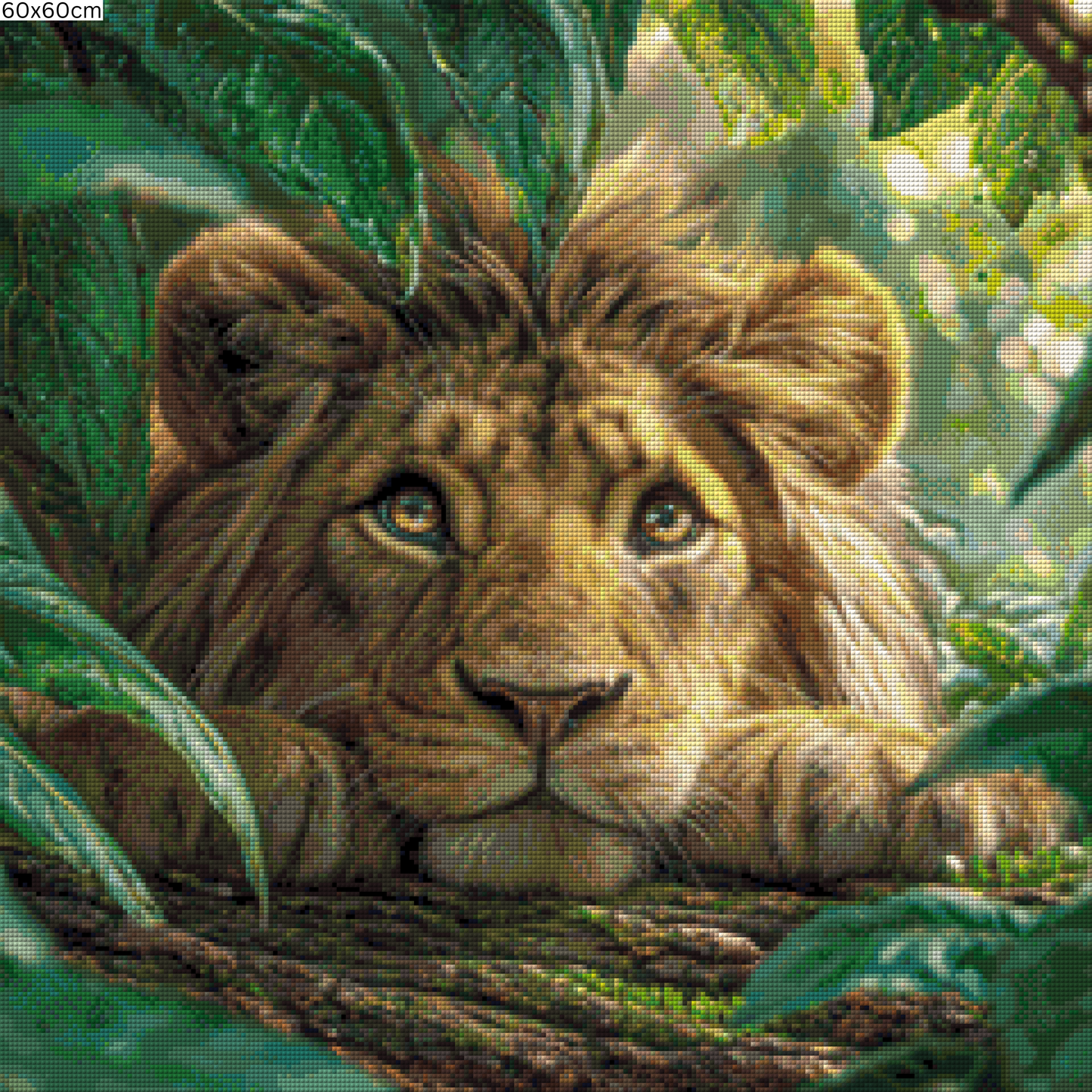 Diamond Painting Bild - Löwenblick von Funkelreich - ab 60x60 cm - 83 Farben