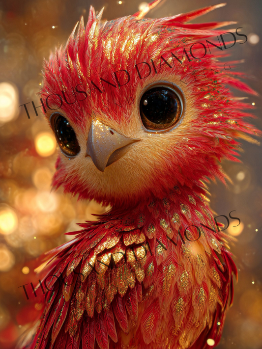 Diamond Painting Bild - Phönixküken von Funkelreich - 60x80 cm - 90 Farben