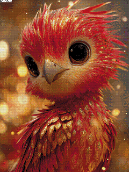 Diamond Painting Bild - Phönixküken von Funkelreich - 60x80 cm - 90 Farben