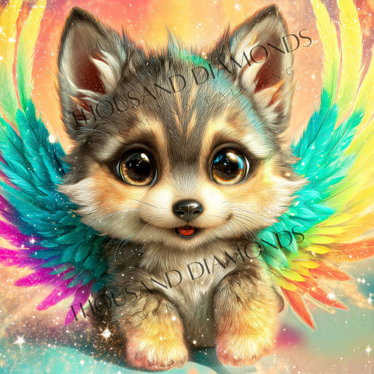 Diamond Painting Bild - Engelchen auf Pfoten von Funkelreich - ab 60x60 cm - 150 Farben