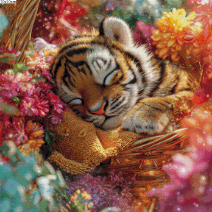 Diamond Painting Bild - Tigerträume von Funkelreich - ab 70x70 cm - 130 Farben