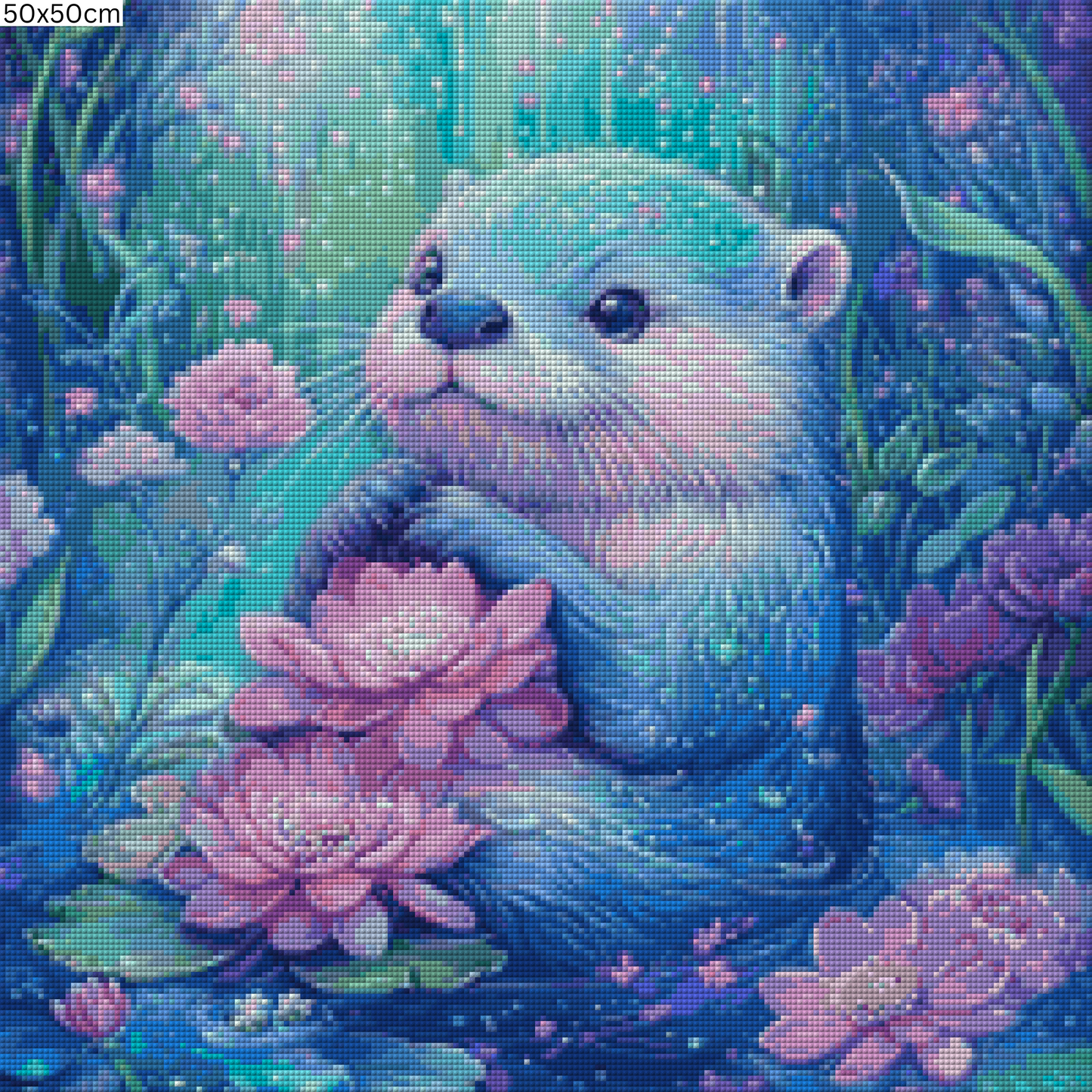 Diamond Painting Bild - Waterlily Otter von Traumpixxel - ab 50x50 cm 64 Farben