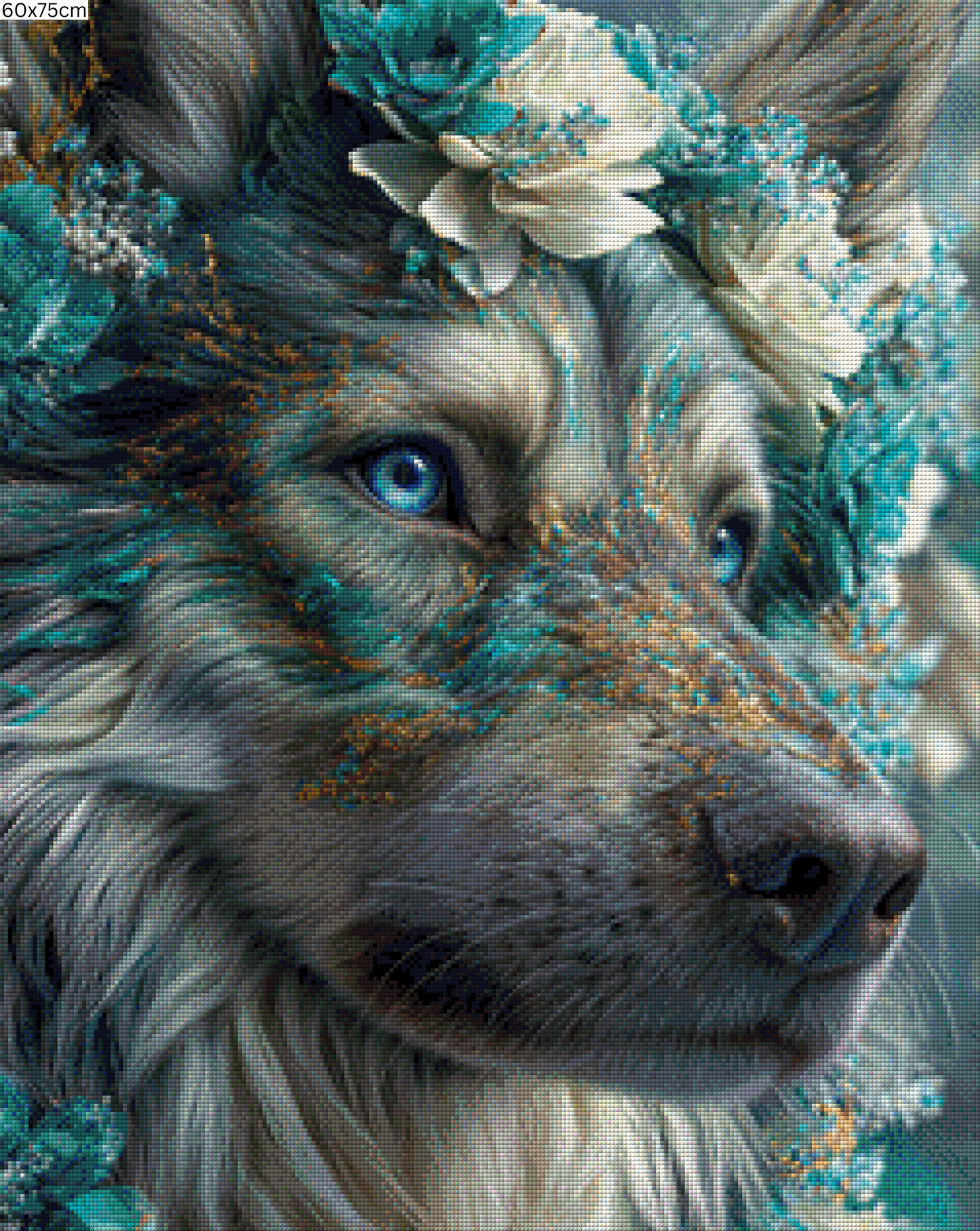 Diamond Painting Bild - Wolfsblüte von Funkelreich - ab 60x75 cm - 92 Farben